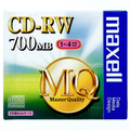 マクセル データ用CD-RW 700MB 4倍速 ブランドシルバー 5mmスリムケース CDRW80MQ.S1P 1枚