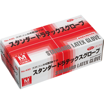 エブノ スタンダードラテックスグローブ No.430 パウダーイン M 1セット(2000枚:100枚×20箱)