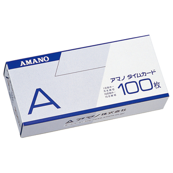 アマノ 標準タイムカード Aカード 月末締/15日締 1パック(100枚)