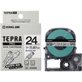 キングジム テプラ PRO テープカートリッジ ケーブル表示ラベル 24mm 白/黒文字 SV24KN 1個