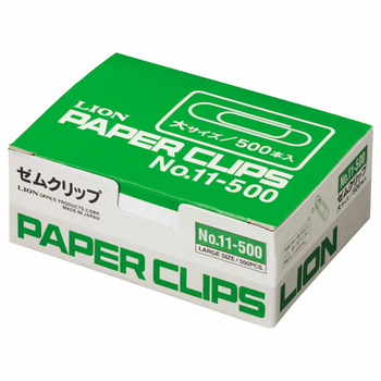 ライオン事務器 ゼムクリップ 大 28mm No.11 1セット(5000本:500本×10箱)