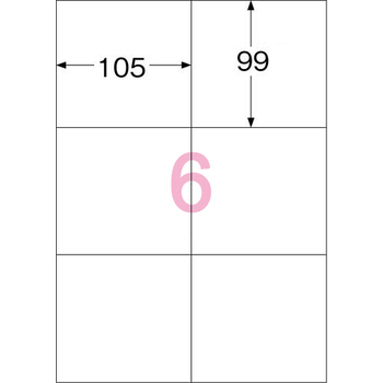 ヒサゴ エコノミーラベル A4 6面 105×99mm ELM004 1冊(100シート)