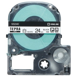 キングジム テプラ PRO テープカートリッジ 24mm 白/黒文字 SS24K-5P 1パック(5個)
