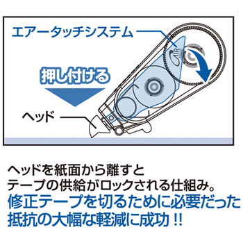 トンボ鉛筆 修正テープ モノエアー 5mm幅×10m 赤 CT-CA5 1セット(5個)