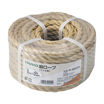 TRUSCO 麻ロープ 9mm×20m R-920A 1巻