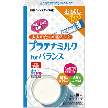 雪印ビーンスターク プラチナミルク forバランス スティック やさしいミルク味 10g/本 1箱(10本)