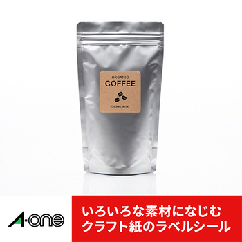 エーワン ラベルシール[プリンタ兼用] クラフト紙・ダークブラウン A4 12面 60×60mm 四辺余白付 角丸 31755 1冊(15シート)