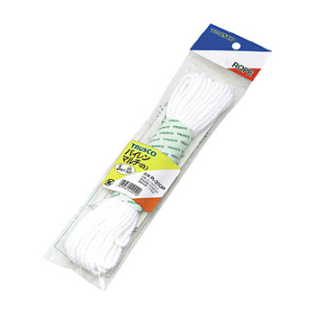 TRUSCO パイレンカラーロープ 3mm×10m 白 R-310PW 1巻