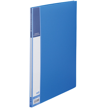 TANOSEE 書類が入れやすいクリヤーファイル「ヨコカラ」 A4タテ 20ポケット 背幅8mm ブルー 1冊