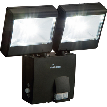 オーム電機 LEDセンサーライト (乾電池式 2灯2W) LS-B224D-K 1台