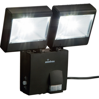 オーム電機 LEDセンサーライト (ソーラー式 2灯4W) LS-SH2D4-K 1台
