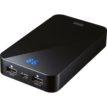 サンワサプライ モバイルバッテリー デジタル電池残量表示 13000mAh ブラック BTL-RDC10BKN 1個