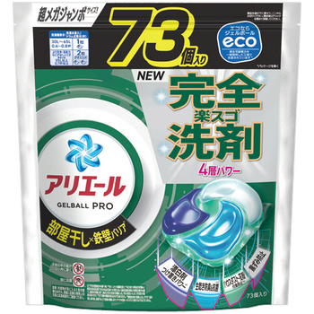 P&G アリエール ジェルボールプロ 部屋干し用 つめかえ用 超メガジャンボ 1パック(73個)