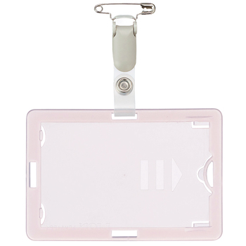 ライオン事務器 IDカード専用名札 タテヨコ兼用型 ソフトタイプ クリップ付 ピンク N-209 1個
