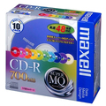 マクセル データ用CD-R 700MB 2-48倍速 10色カラーMIX 5mmスリムケース CDR700S.MIX1P10S 1パック(10枚)