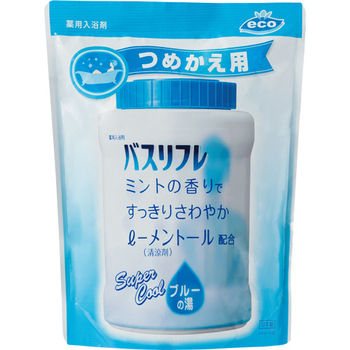 ライオンケミカル 薬用入浴剤 バスリフレ スーパークール ミントの香り 詰替用 540g 1パック