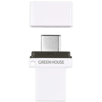グリーンハウス Type-C/A USB3.2 Gen1対応 デュアルUSBメモリー 16GB GH-UF3CB16G-WH 1個