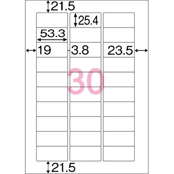 ヒサゴ エコノミーラベル A4 30面 53.3×25.4mm 四辺余白 角丸 ELM032 1冊(100シート)
