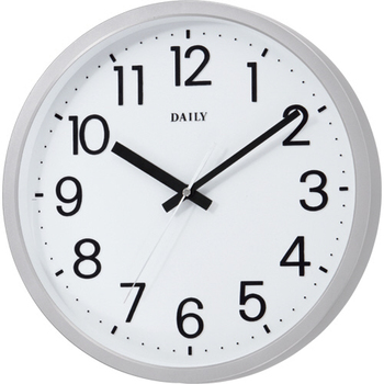 リズム デイリー クオーツ掛時計 フラットフェイスDN シルバーメタリック(文字盤:ホワイト) 4KGA06DN19 1台