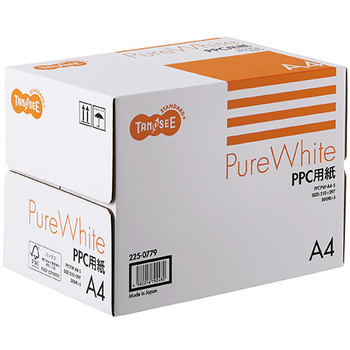 TANOSEE PPC用紙 Pure White A4 フタ無し箱 1箱(2500枚:500枚×5冊)