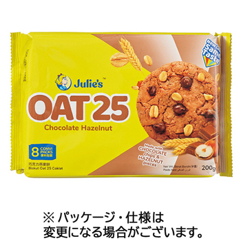 富永貿易 ジュリーズ オーツ25 チョコレート ヘーゼルナッツ 1袋(24枚:3枚×6パック)