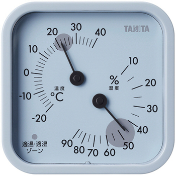 タニタ アナログ温湿度計 ブルーグレー TT-587-BL 1台