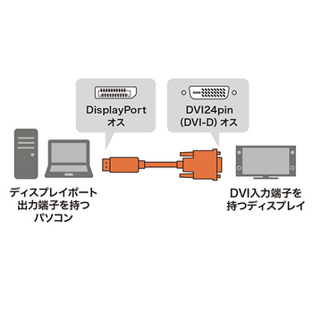 サンワサプライ DisplayPort-DVI変換ケーブル ブラック 2m KC-DPDVA20 1本