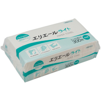大王製紙 エリエール パルプペーパータオルライト レギュラー 300枚/パック 1セット(50パック)