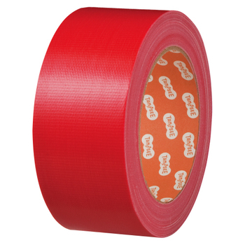 TANOSEE 布テープ(カラー) 50mm×25m 厚み約0.21mm 赤 1巻