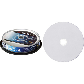 RiDATA 録画用DVD-R 120分 1-16倍速 ホワイトワイドプリンタブル スピンドルケース D-RCP16X.PW10RD D 1パック(10枚)