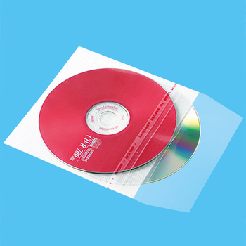 TANOSEE CD・DVD不織布ケース 封付 両面2枚収納 1パック(100枚)