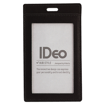 コクヨ ネームカードケース(IDeo HUBSTYLE) 革製 名刺・IDカード用 タテ型 黒 NM-CK196D 1枚