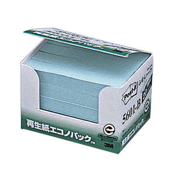 3M ポスト・イット エコノパック ふせんハーフ 再生紙 75×12.5mm ブルー 5601-B 1パック(20冊)