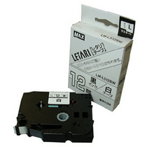 マックス ラミネートテープ 12mm幅×8m巻 白(黒文字) LM-L512BW 1セット(5個)