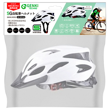いろは GENKI TECHNO SG自転車用ヘルメット ホワイト イロハ301279 1個