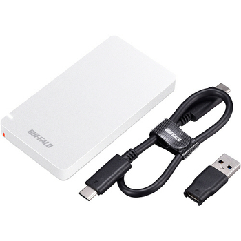 バッファロー USB3.2(Gen2)対応 ポータブルSSD 240GB ホワイト SSD-PGM240U3-W 1台