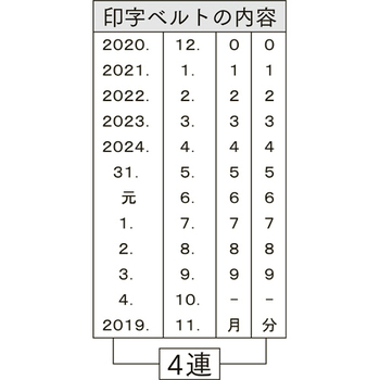 サンビー テクノタッチ回転印 欧文日付 3号4連(年号1連式) 明朝体 TK-D03 1個