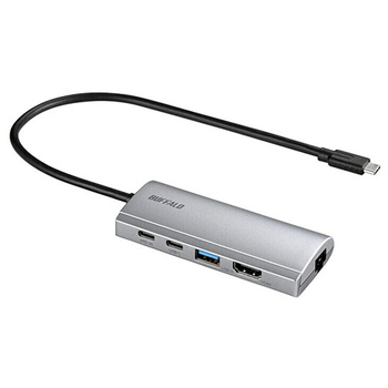 バッファロー Type-C接続ドッキングステーション(PD対応) シルバー LUD-U3-CGHDSV 1個