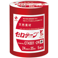 ニチバン 産業用セロテープ No.430 24mm×35m 赤 CT4301-24 1パック(5巻)
