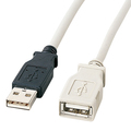 サンワサプライ USB延長ケーブル (A)オス-(A)メス ライトグレー 3.0m(RoHS指令10準拠) KU-EN3K 1本