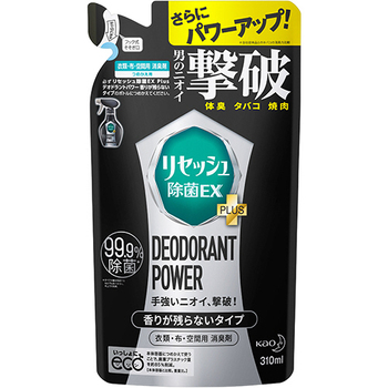 花王 リセッシュ 除菌EX プラス デオドラントパワー 香りが残らないタイプ つめかえ用 310ml 1個