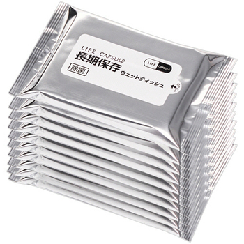 河本総合防災 LIFE CAPSULE 長期保存ウェットティッシュ 1ケース(50個)