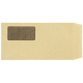 TANOSEE 窓付封筒 裏地紋付 長3 テープのりなし 70g/m2 クラフト(窓:グラシン紙) 業務用パック 1ケース(1000枚)