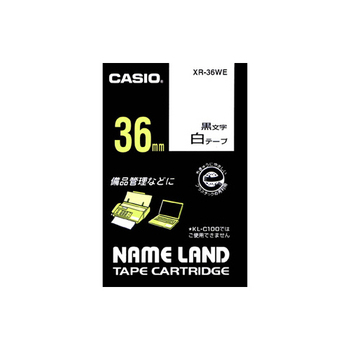 カシオ NAME LAND スタンダードテープ 36mm×8m 白/黒文字 XR-36WE 1個