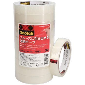 3M スコッチ 透明粘着テープ 18mm×35m 600-3-1835-10P 1パック(10巻)