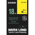 カシオ NAME LAND スタンダードテープ 18mm×8m 黄/黒文字 XR-18YW 1個