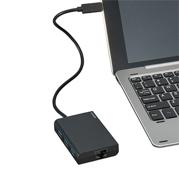 エレコム 有線LANアダプター Giga対応 USB3.1(Type-C) USBハブ機能付 ブラック EDC-GUC3H-B 1個