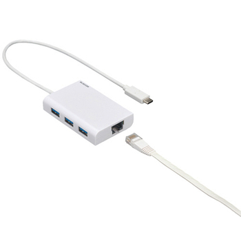 エレコム 有線LANアダプター Giga対応 USB3.1(Type-C) USBハブ機能付 ホワイト EDC-GUC3H-W 1個