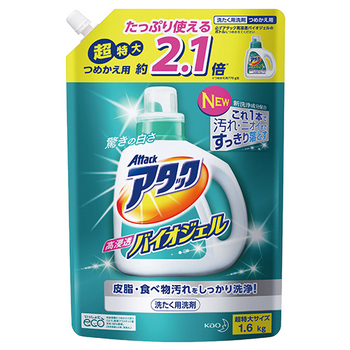 花王 アタック 高浸透バイオジェル つめかえ用 1.6kg 1セット(6個)