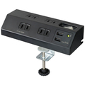 ELPA 集中スイッチ付デスクタップ(外せるクランプ付) 4個口+2ポート 2m ブラック WLS-DS4232SUA(BK) 1個